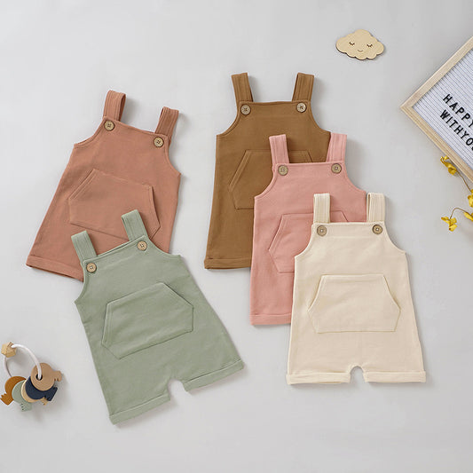 Organic Cotton Baby Overalls Soft Casual Jumpsuit