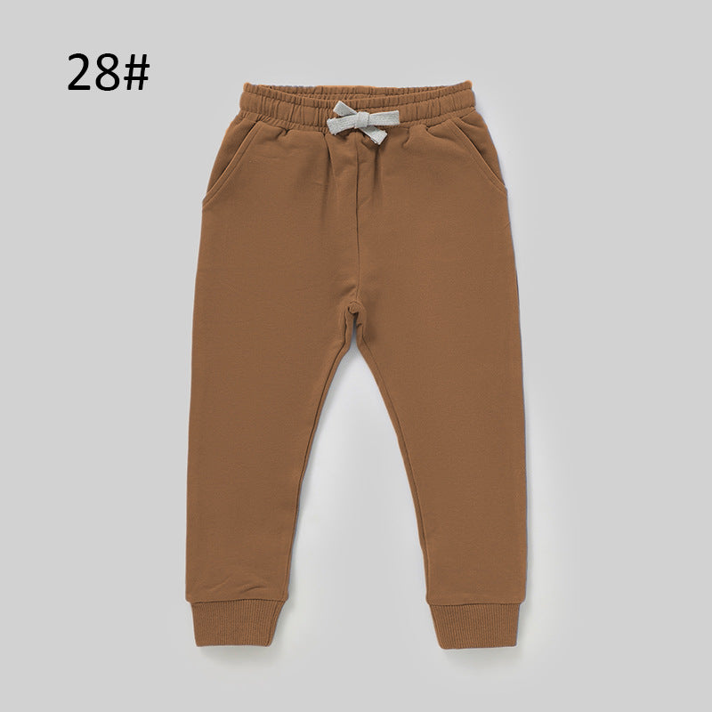 Children's Solid Color Casual Pants Comfortable All-Season Style