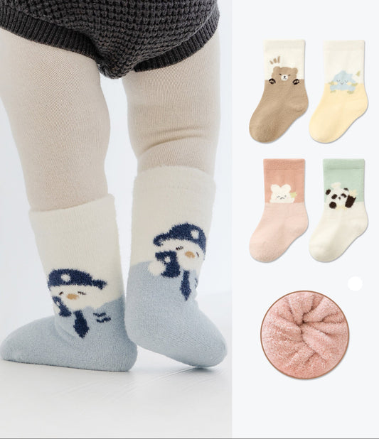 Cozy Cartoon Baby Socks Colorful Warm Mid-Calf Unisex