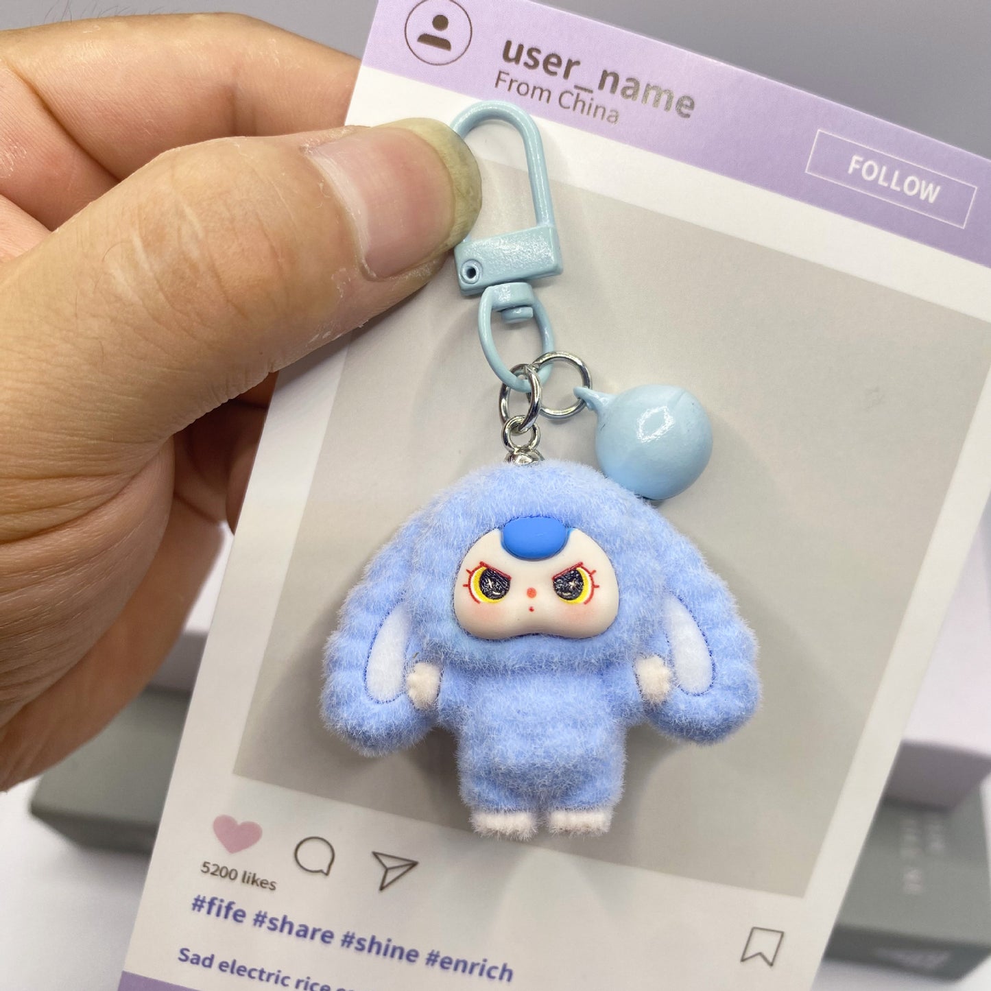 Plush Bow Tie Big-Eared Doll Keychain