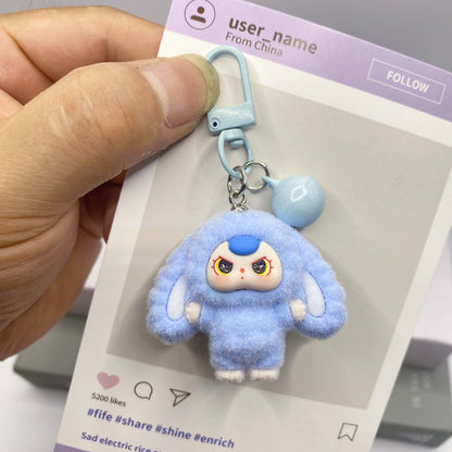 Plush Bow Tie Big-Eared Doll Keychain