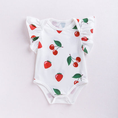 New Baby Sleeveless Lemon Print Romper
