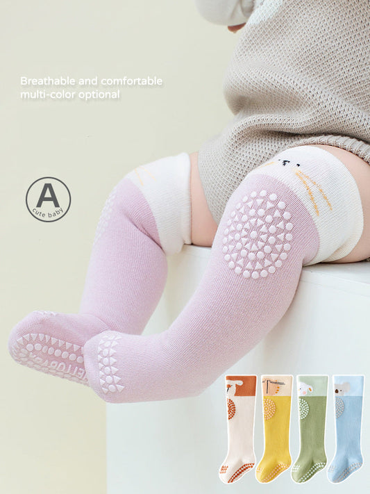 Non-Slip Knee Pads Cotton Floor Socks for Toddlers