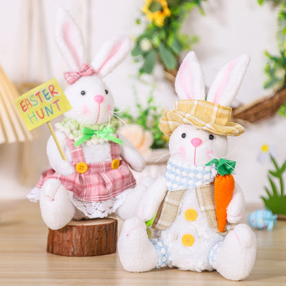 Cute Easter Bunny Doll with Carrot Prop for Holiday Parties