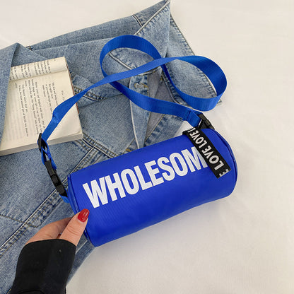 Trendy Letter Print Canvas Crossbody Bag for Kids