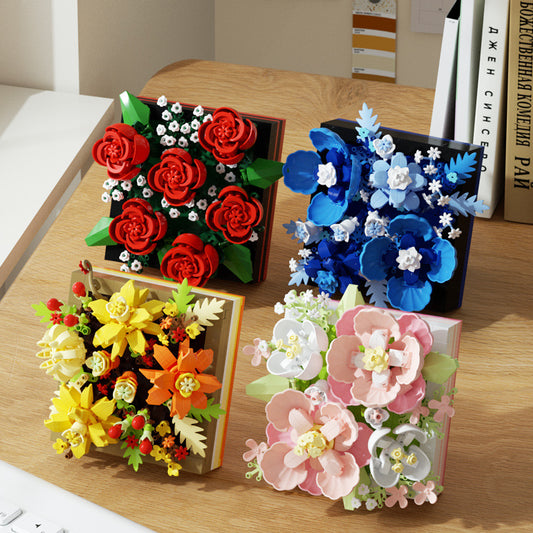 LEGO-Compatible Flower Box DIY Kits with Eternal Roses