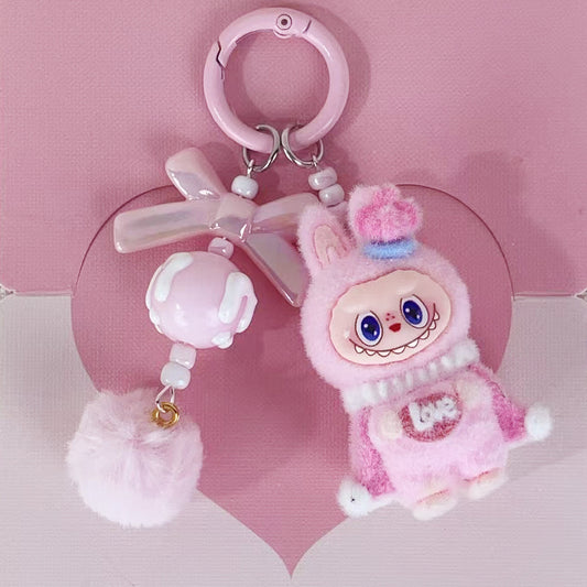 Fuzzy Bunny King Crown Keychain Toy Gift