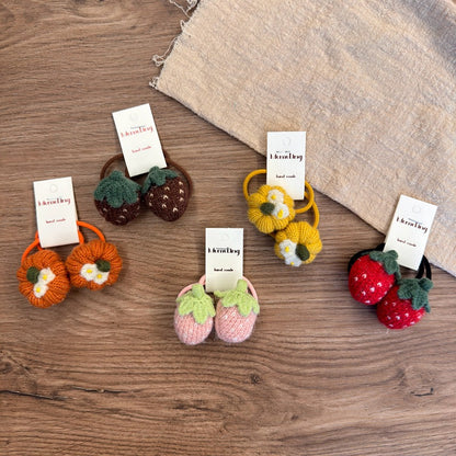 Children's Strawberry Pumpkin Hair Accessories Cute Knit Headbands