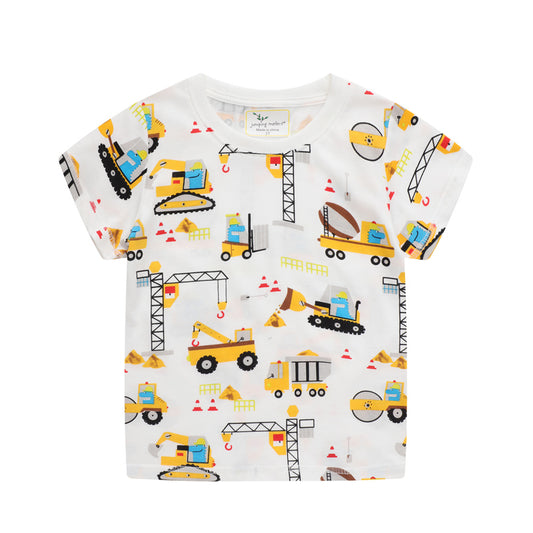 Kids Cartoon Short Sleeve T-Shirt Cotton Casual Top