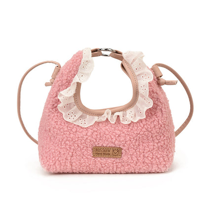 Trendy Solid Color Lace Toddler Handbag