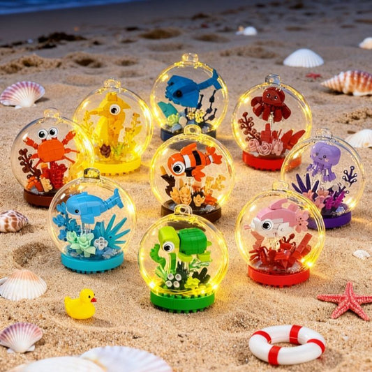 Ocean Ball Building Block Cartoon Animal Figurines for Kids