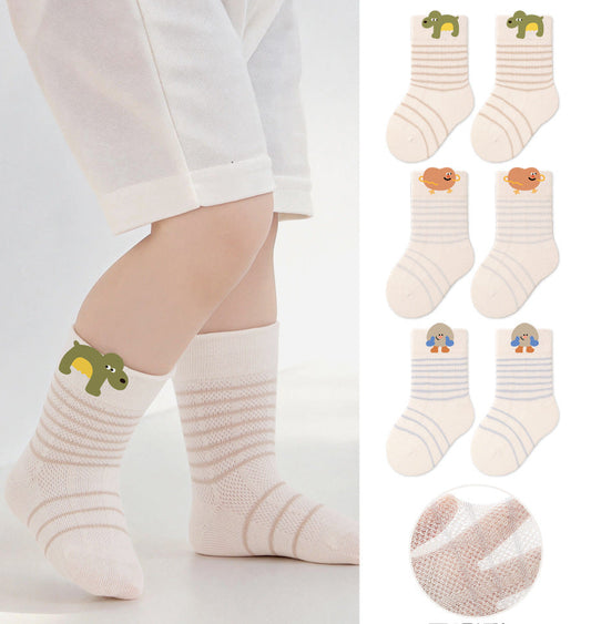 Cartoon Cotton Baby Socks Breathable Mid-Calf Socks