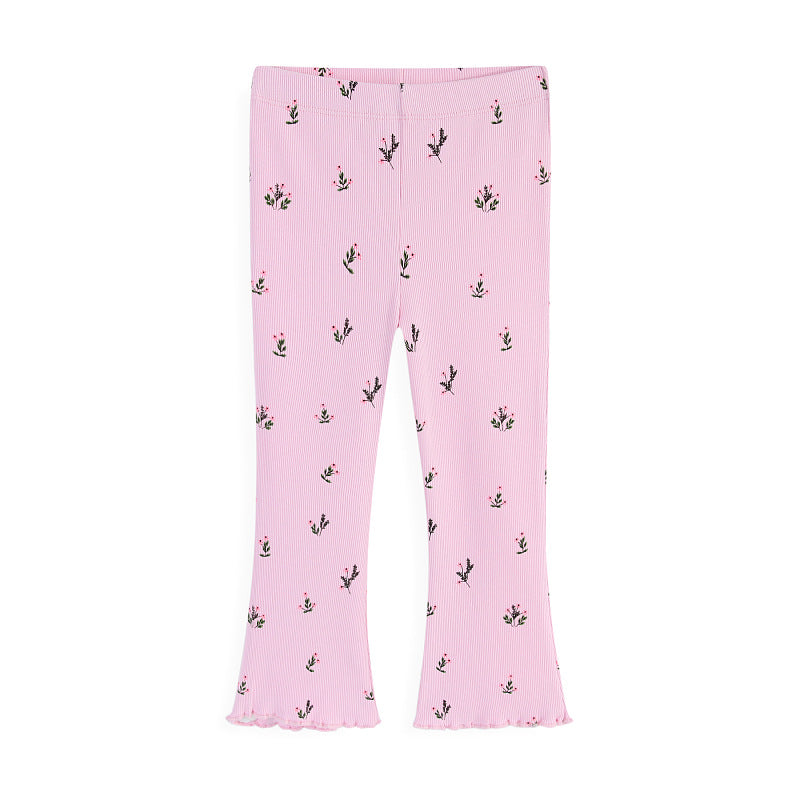 Girls' Bell-Bottom Pants Stylish Cotton Trousers for Casual Wear