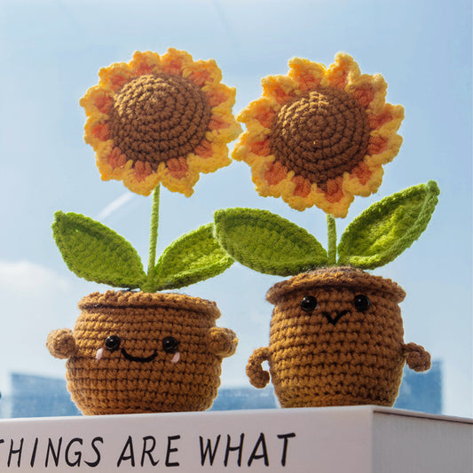 Handmade Knitted Potted Plants Cotton Desk Decor