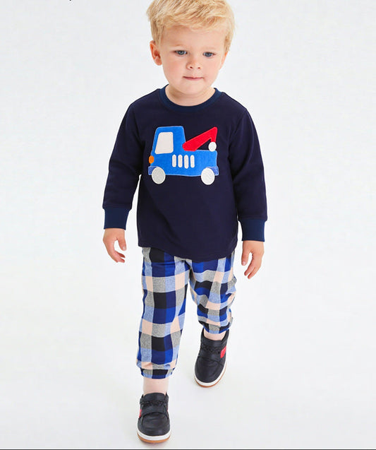 Cozy Long Sleeve Kids Pajama Set with Floral Design