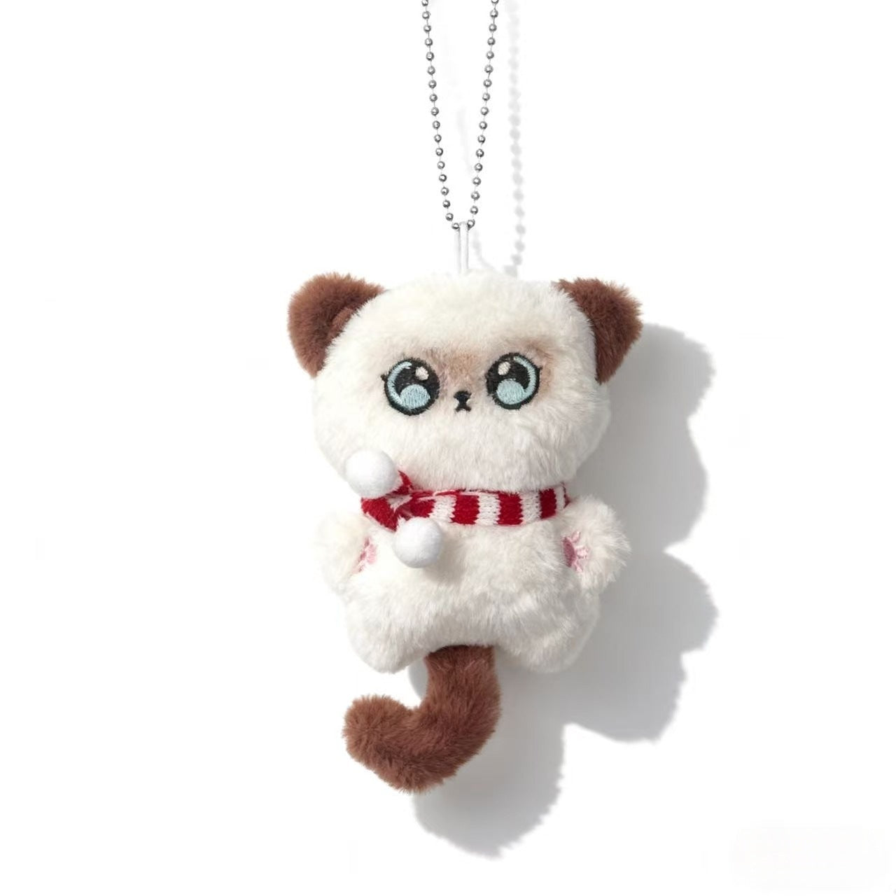 Cute Plush Siamese Cat Keychain Pendant for Bags