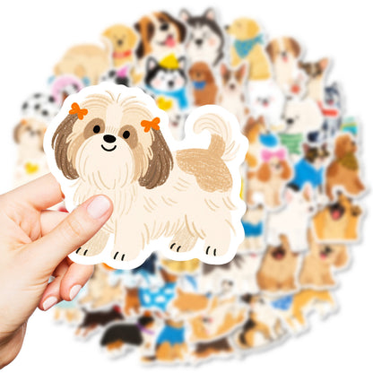 Sticker Sheets Cute Hand Drawn Dog Vinyl Waterproof