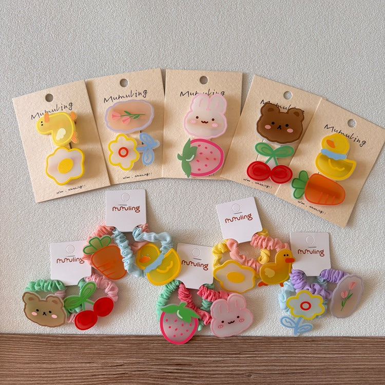 Cartoon Acrylic Hair Clips for Kids - Cute Animal Designs