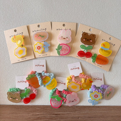 Cartoon Acrylic Hair Clips for Kids - Cute Animal Designs