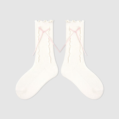 Kids Mid Calf Animal Embroidered Cotton Socks