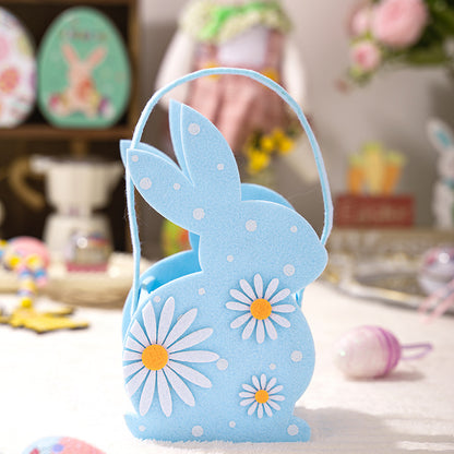 Easter Bunny 3D Felt Basket Cute Rabbit Tote Bag
