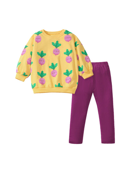 Autumn Toddler Girls Cute Long Sleeve Hoodie Set
