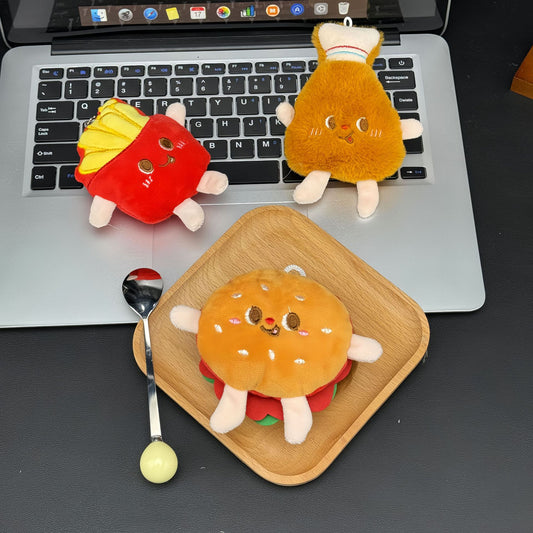 Creative Plush Food Keychain Hamburger and Fries