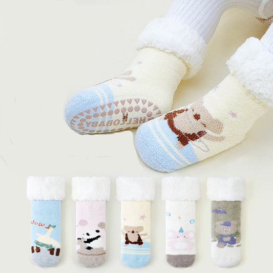 Cozy Cartoon Plush Winter Socks for Toddlers