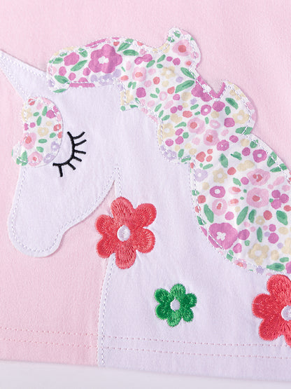 Summer Girls' Cartoon Two-Piece Outfit
