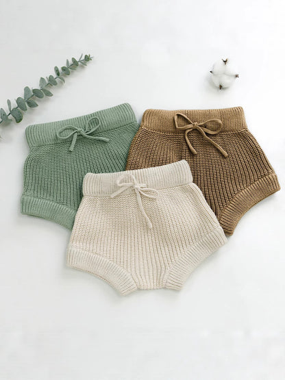 Hand-Knitted Baby Shorts Soft Cotton All-Season Unisex