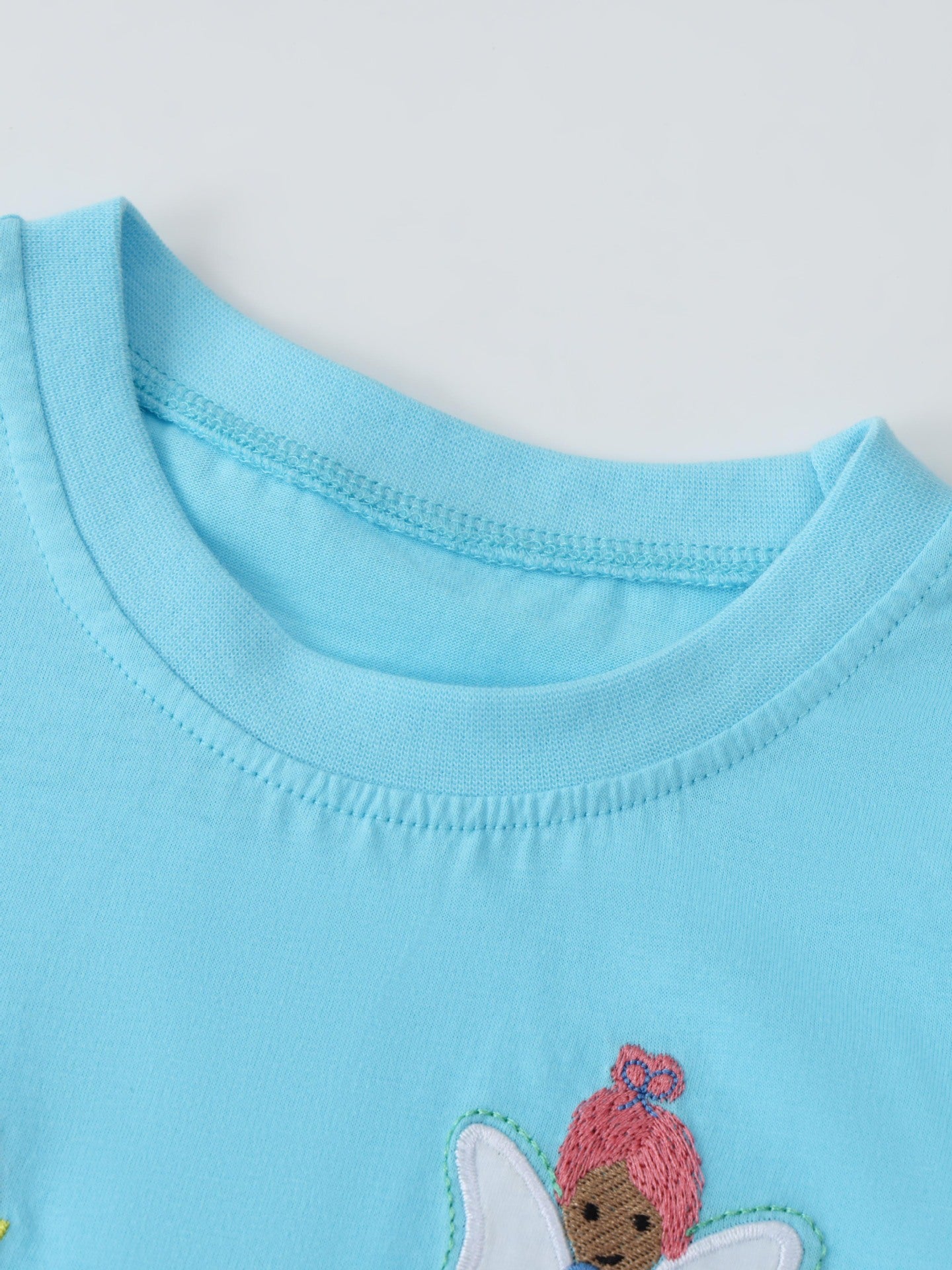 Children's Flower Fairy Embroidered T-Shirt Soft Cotton Top