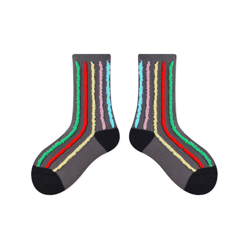 Kids Plush Polka Dot Mid Calf Socks Breathable