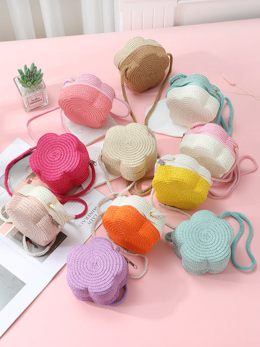 Adorable Woven Floral Beach Bag for Kids