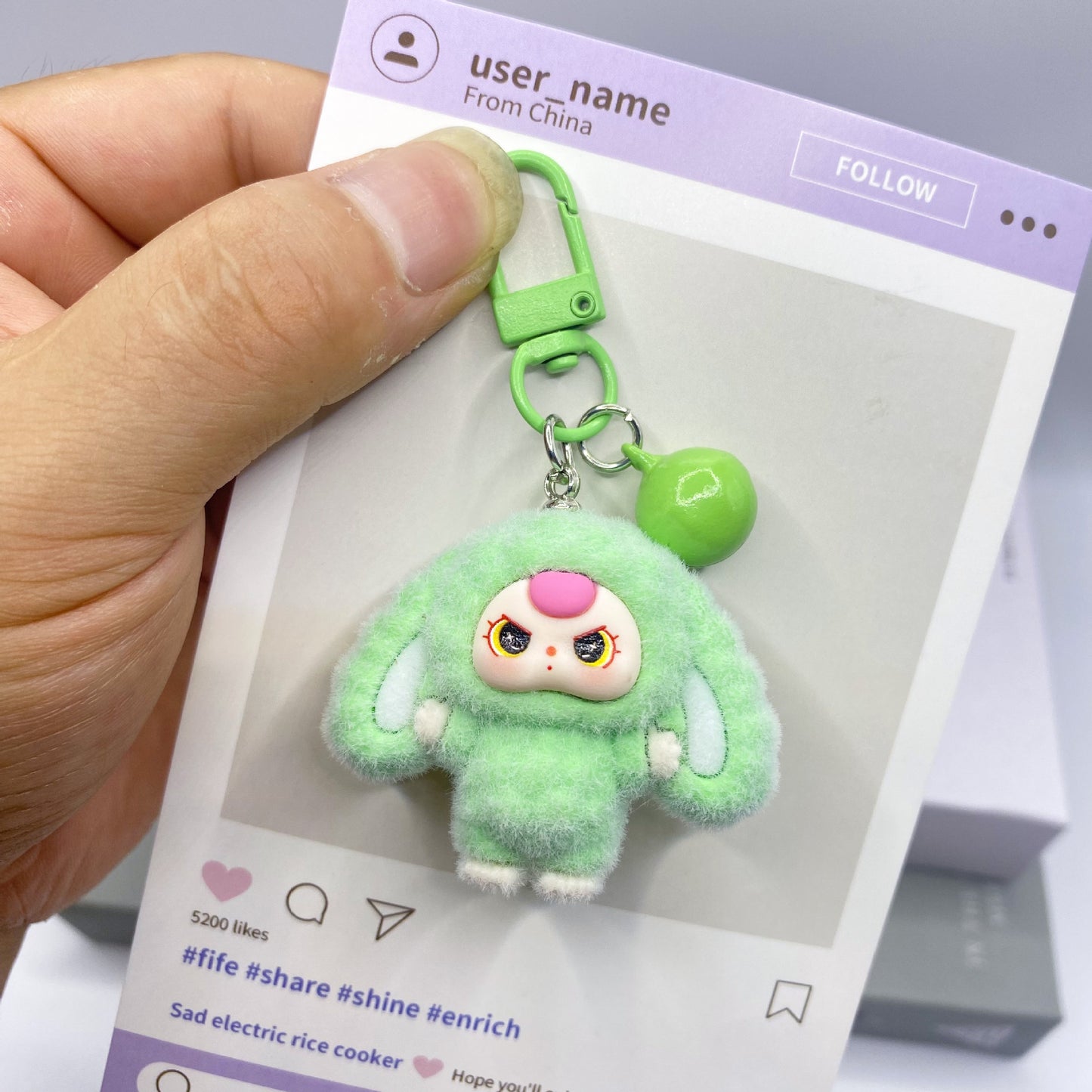 Plush Bow Tie Big-Eared Doll Keychain