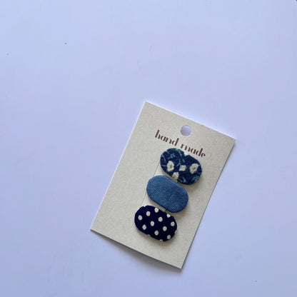 Floral Pattern Fabric Hair Clips Set for Kids