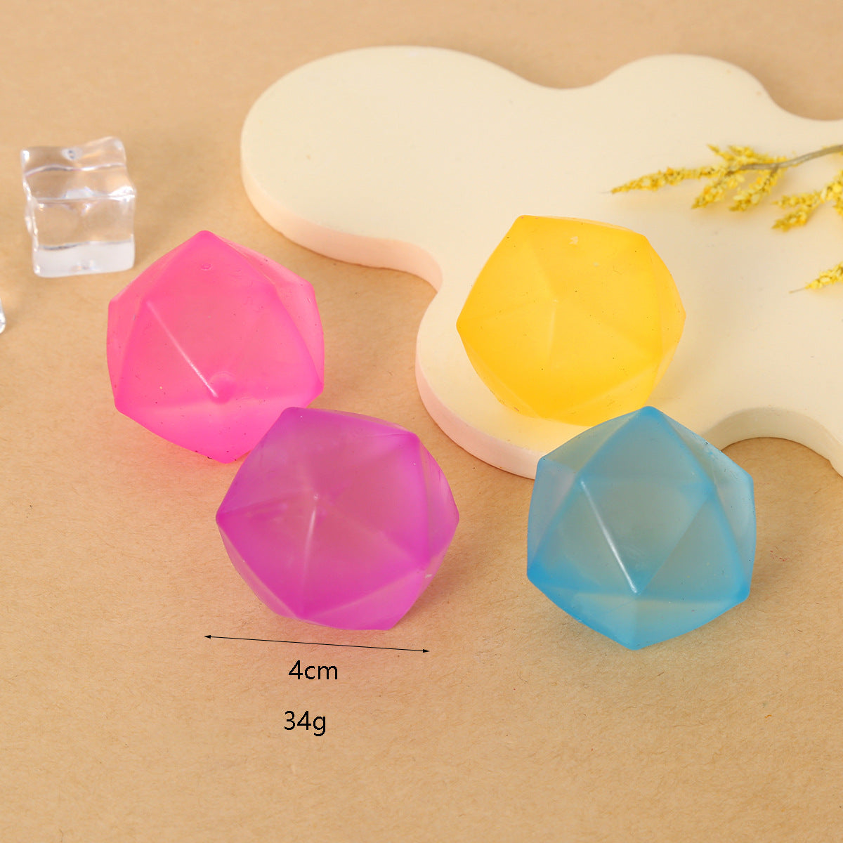 Mini Slow-Rebound TPR Ice Cube Squishy Sensory Fidget Toy