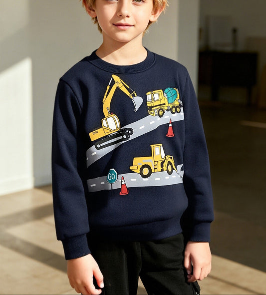 Trendy Casual Long Sleeve T-Shirt for Boys with Cartoon Design
