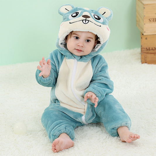 Adorable Fleece Baby Bodysuit with Hood for All Seasons