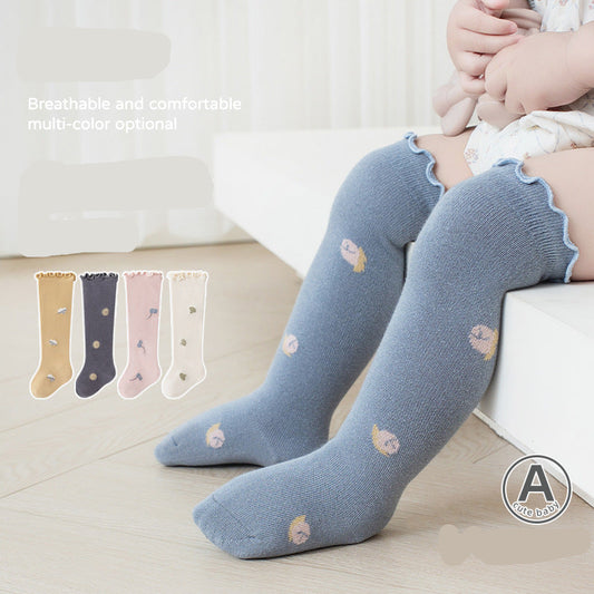 New Baby Long Socks with Ruffles Cotton for Spring