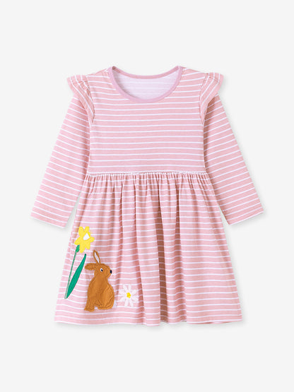 Cartoon Long Sleeve Kids Dress