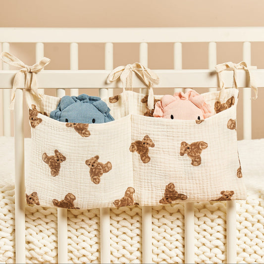 Multi-Functional Cotton Diaper Storage Pocket for Cribs and Strollers