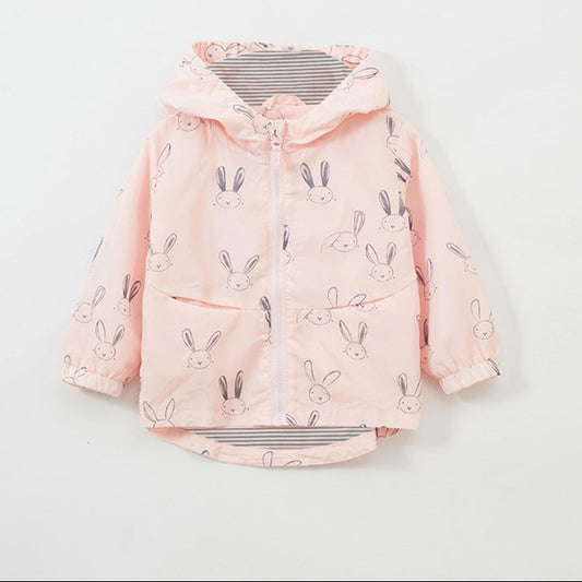 Kids Cartoon Hooded Windbreaker Casual Coat