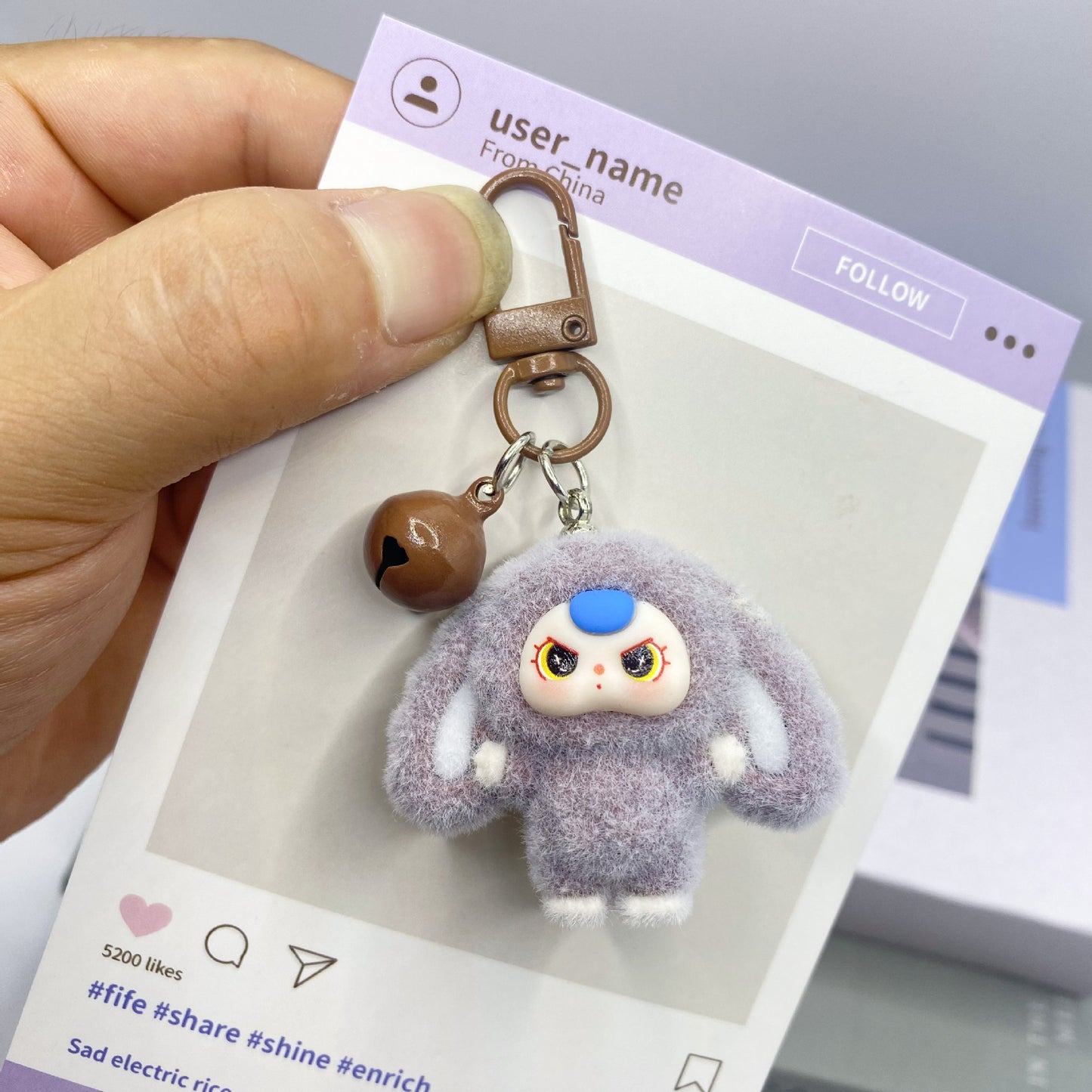 Plush Bow Tie Big-Eared Doll Keychain