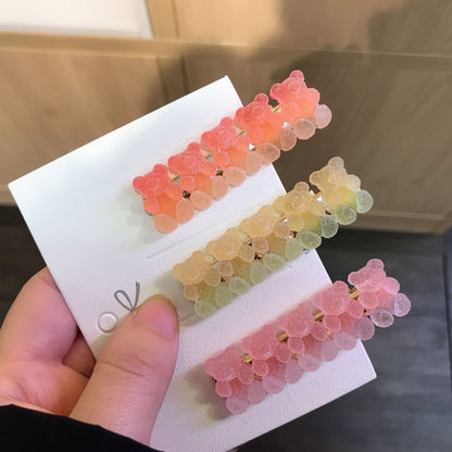 Gradient Bear Hair Clips Cute Cartoon Hair Accessories for Girls