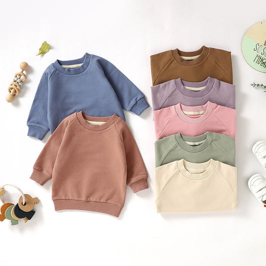 Organic Cotton Long Sleeve Baby Sweatshirt Unisex Casual