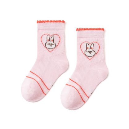 Cartoon Animal Mid-Calf Socks For Kids - Lightweight Cotton