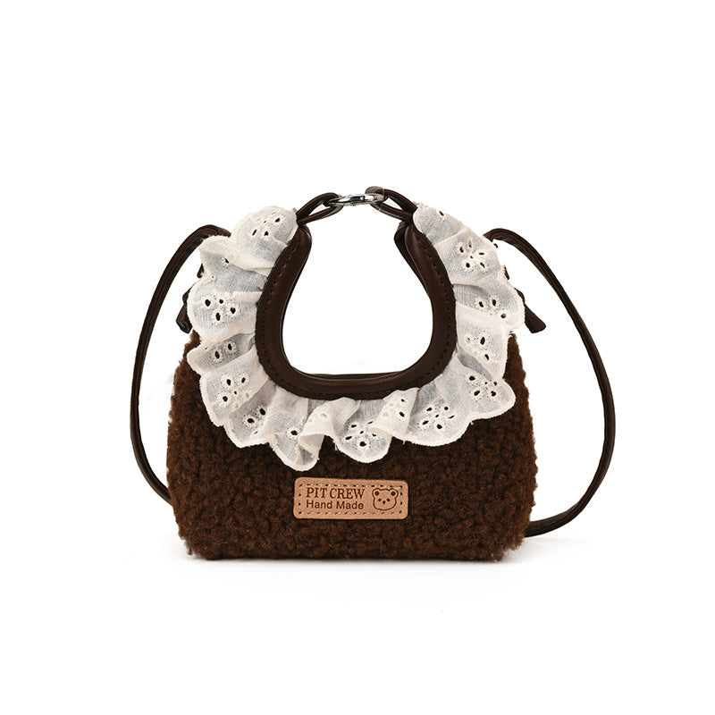 Trendy Solid Color Lace Toddler Handbag