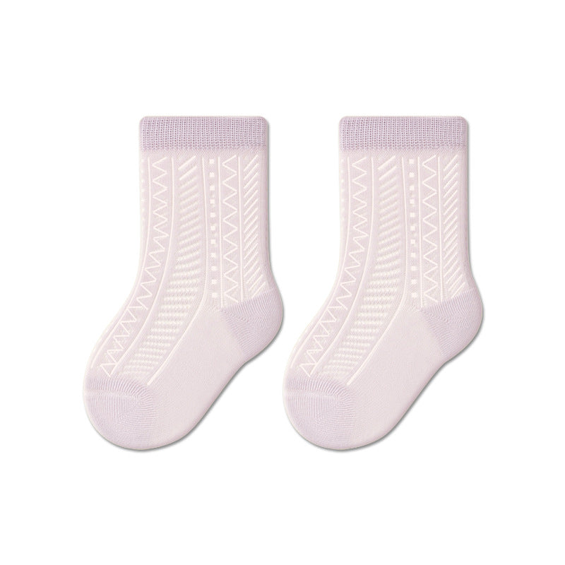 Baby Cotton Socks Breathable Mid-Calf Socks for Boys and Girls