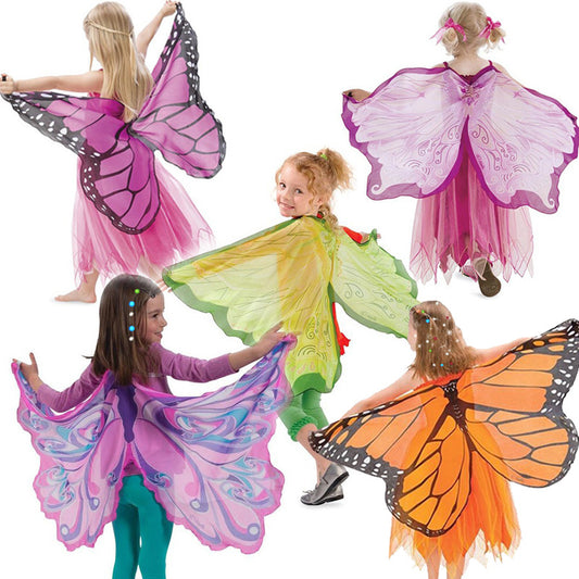 Children's Angel Butterfly Wings Costume Cape and Mask