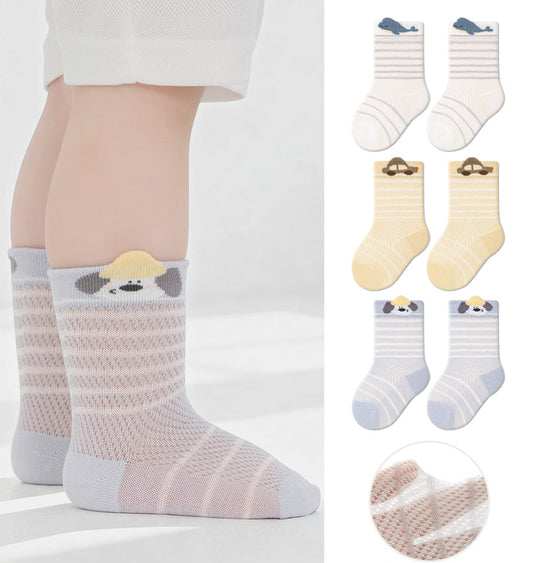 Cartoon Cotton Baby Socks Breathable Mid-Calf Socks